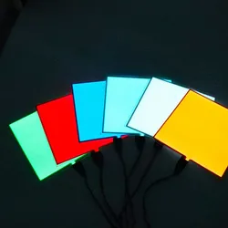 EL Panel Backlight Led Glowing Panel 5*5cm 10*10cm LED Electroluminescent El Backlight With DC12V Inverter 5V USB 3V Battery