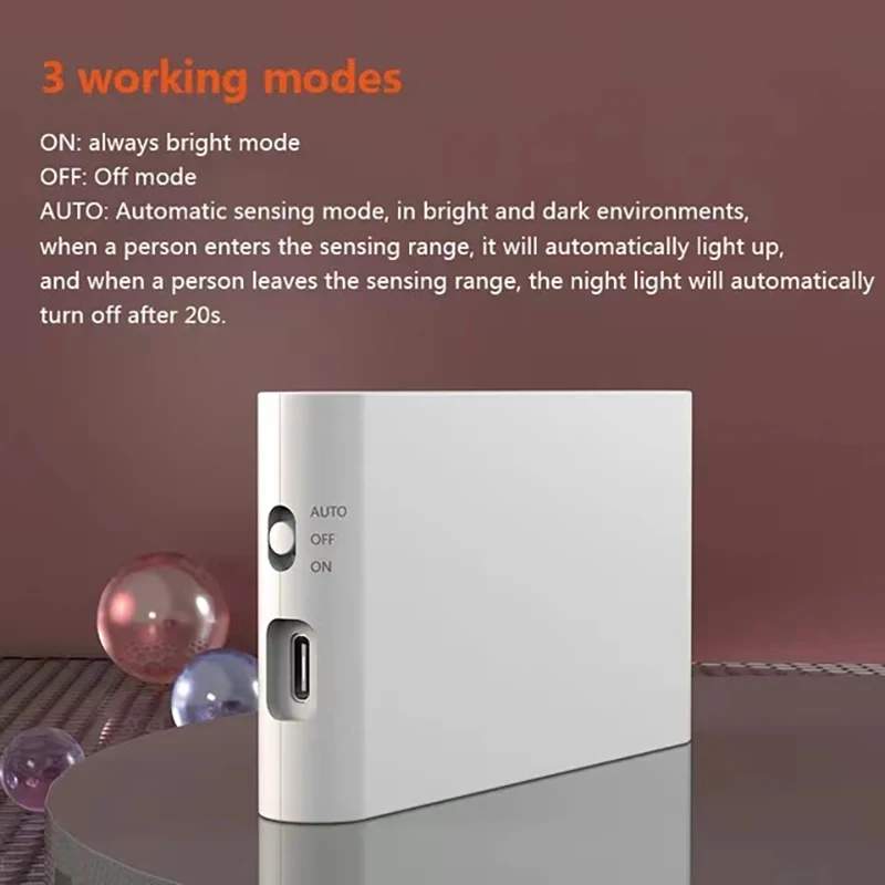 Motion Sensor LED Night Light USB Rechargeable Lamp Up and Down Wall Night Lights Bedroom Decoration Corridor Cabinet Lighting