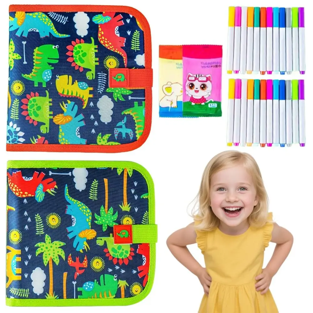 6 Page Drawing Toys Reusable Wiping Erasable Graffiti Drawing Book Educational Toys Coloring Montessori Painting Book Set