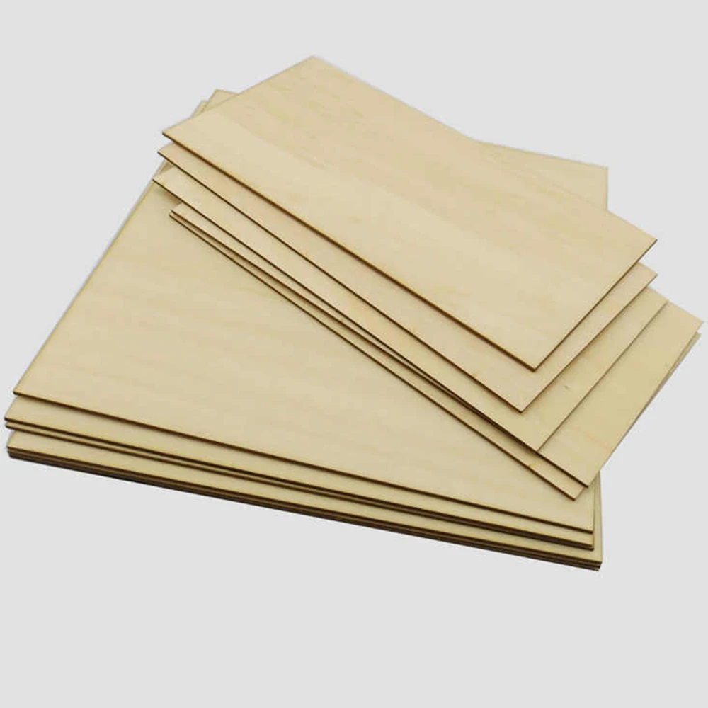 1-8Pcs Thickness 1.5mm Square Thin Wooden Board 50x10mm-450x450mm Painting DIY Handmade Building Model Desktop Wooden Board