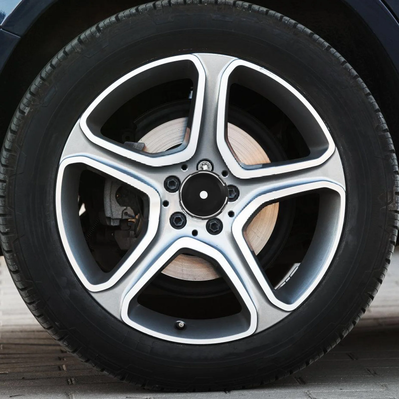 

2Pcs Wheel Hub Center Caps ABS Material Weather-Resistant Car Rim Covers Easy Install Auto Wheel Center Caps Auto Hubcap Cover