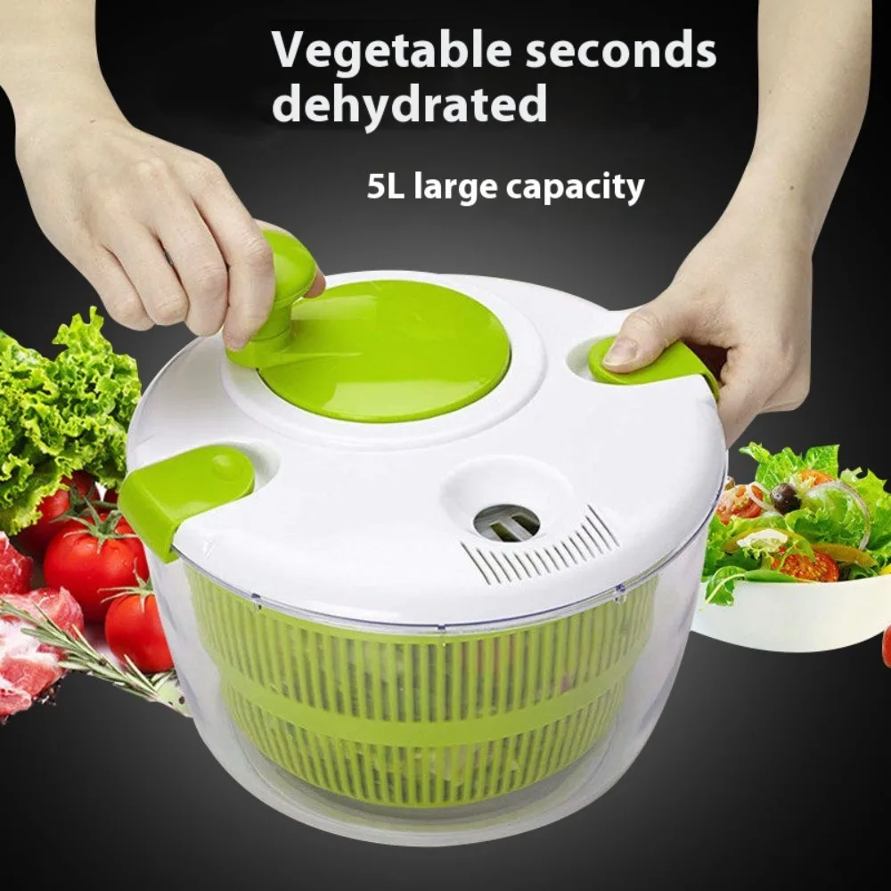 Salad Spinner Fruit Drain Basket Vegetable Dehydrator Centrifuge Hand Crank Salad Spinner Dryer Multifunctio Kitchen Accessorie