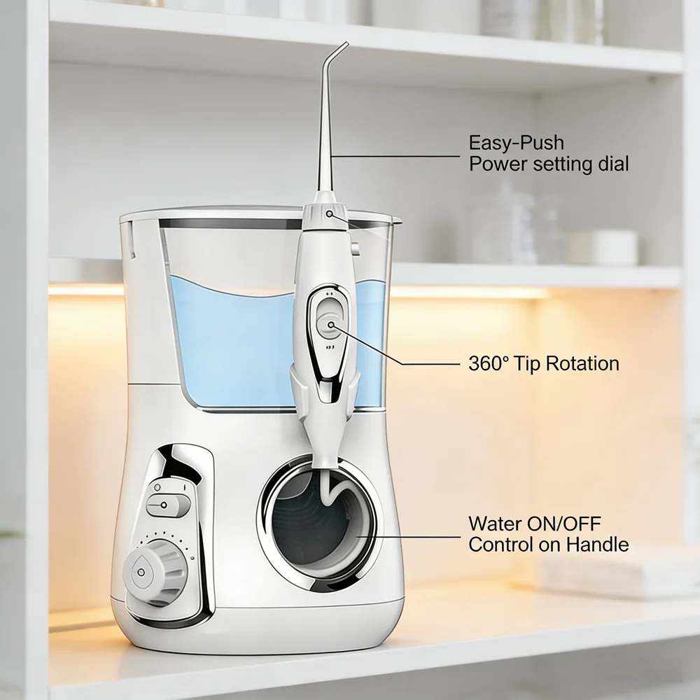 

10 Modes Desktop Electric Oral Irrigator 800ML Big Tank Water Dental Flosser Teeth Cleaning Tool Home Oral Care Spa System