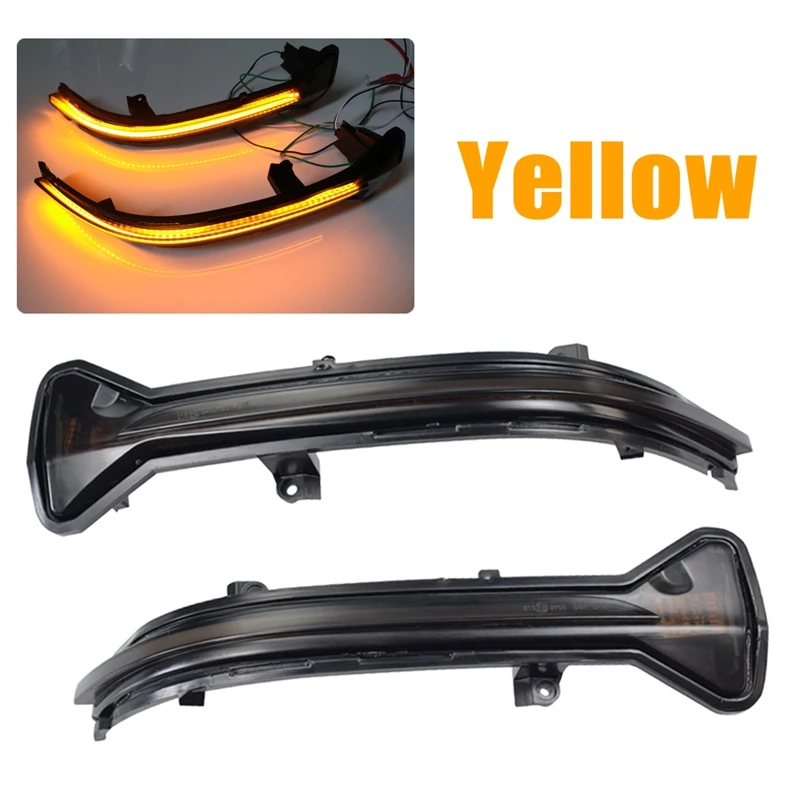 For BMW 3/5/6/7/8 M5 G38/G30/G31/G11/G12/G14/G15/G20 LED Dynamic Side Mirror Turn Signal Blue/Yellow Flowing Light Black Housing