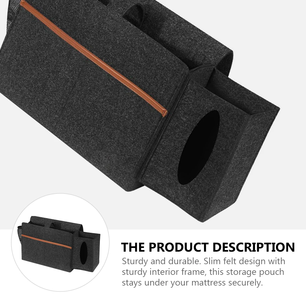 

Felt Storage Bag Bedside Hanging Organizer Pouch For Dorm Room Bed Sofa Side Essentials Slim Design Mattress Pouch