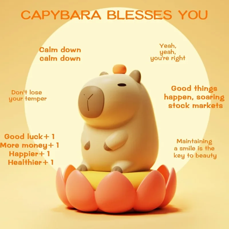 1pc Cute Capybara Night Light Modern Silicone Rechargeable LED Lamp with Adjustable Brightness Bedside Touch Lamp for Room Decor