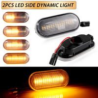 2PCS Clear lens LED Side Turn Signal Marker Light Arrow Blinker For SEAT Ibiza 6L Cordoba Toledo Leon 1M Skoda Octavia 1U