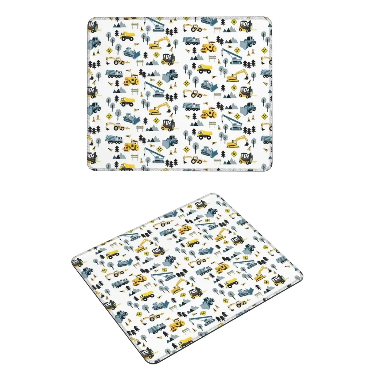 Blue Construction Trucks And Site Theme Pattern Mouse Pad Computer Keyboard Mouse Mat Gamer PC Desk Mat Office Table Mats