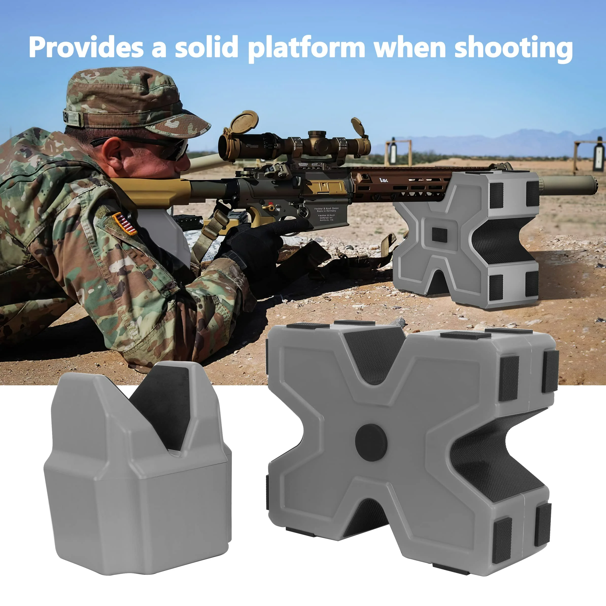 Shooting Rest Non-Slip Block Bench Rest for Rifle Pistol Surface Water Resistance For Shot Stabilization and Sighting in Rifles