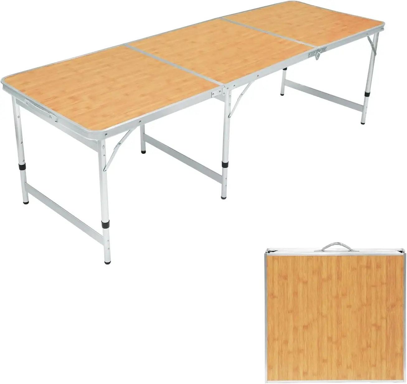 

Folding table 6FT 3 adjustable height portable picnic table aluminum outdoor table picnic barbecue