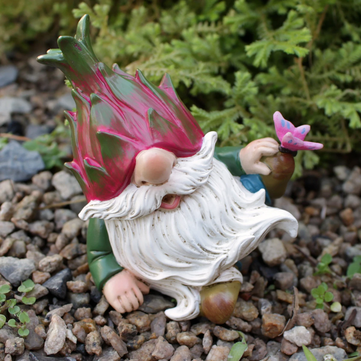 1pc Funny Pitaya Gnome Garden Statue,  Resin Dwarf Statue, Mini Doll Figures Home Decoration,  Weatherproof Funny Garden Gnome O