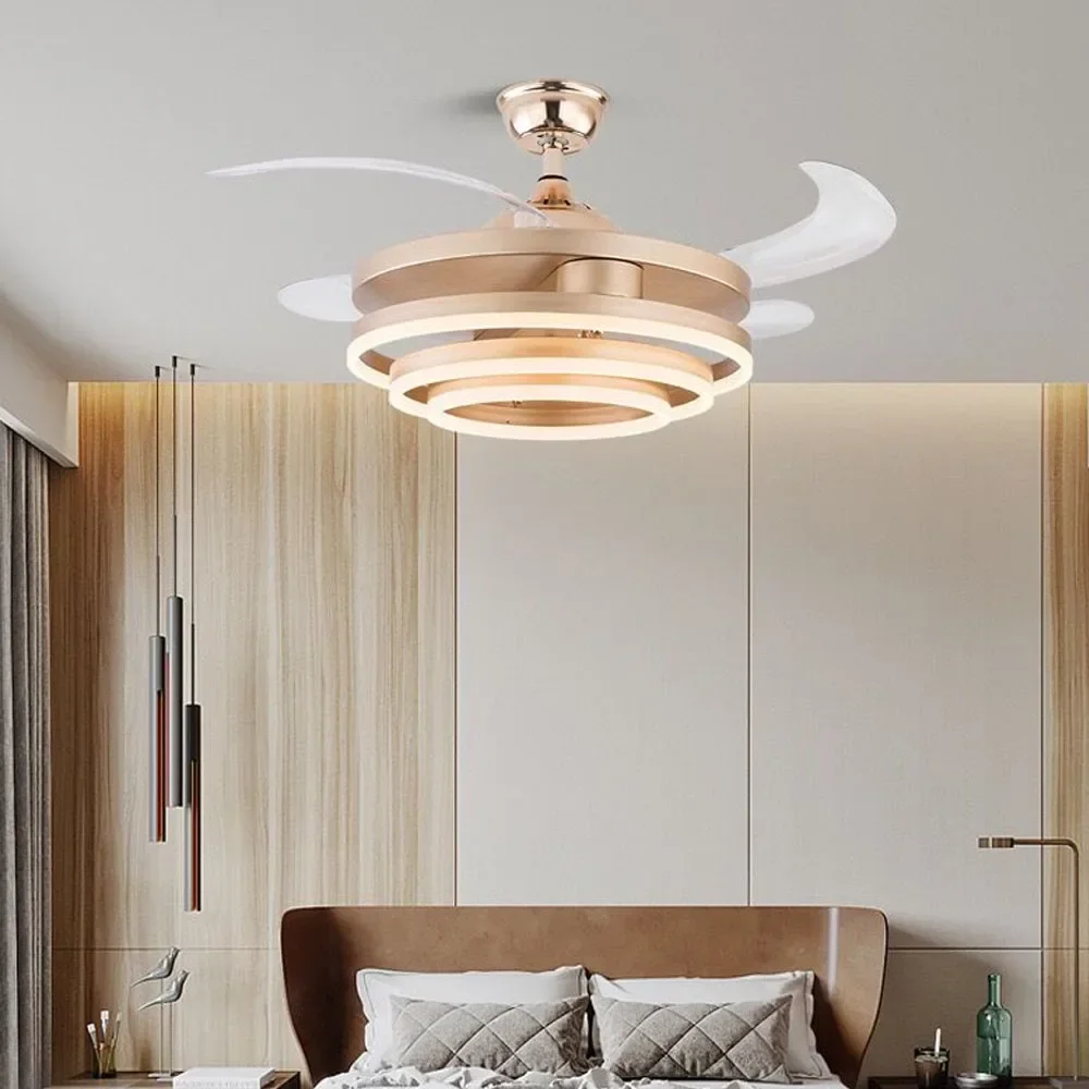 New Living Room Invisible Nordic Ceiling Fan Light Dining Room Bedroom Home Simple Modern Led Fan Light Ceiling Fan Light