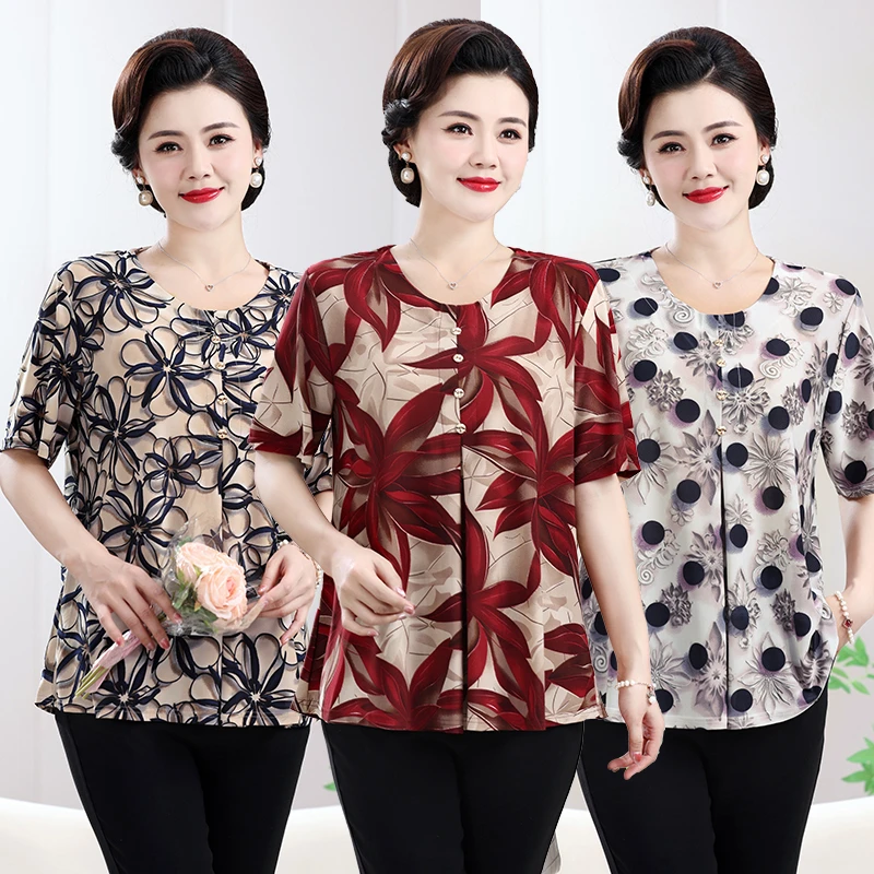 

Летние топы с цветочным принтом для зрелых женщин, универсальная блузка бежевого цвета из льна и хлопка, большие размеры, свободная рубашка с увеличенным темпераментом