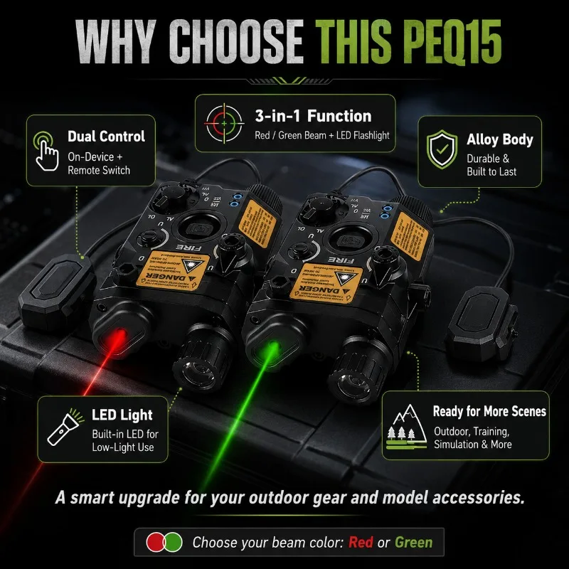 Alloy PEQ15 Red/IR Laser Designator M300AM600C Dual-Mode Flashlight