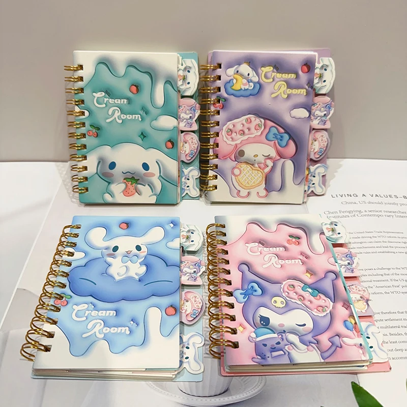 20 Stuks Sanrio Coil Book Notebook Kuromi Cinnamoroll Student 3d Notitieblok Draagbare Agenda Planner Briefpapier Schoolbenodigdheden