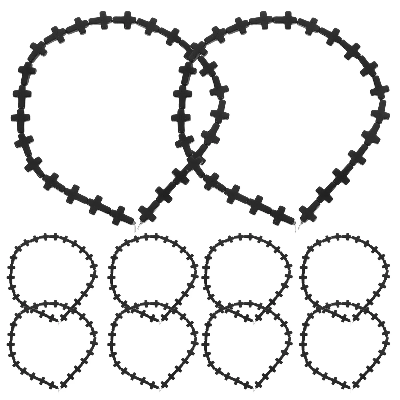 

24Pcs Turquoise Polished Cross Beads Glossy Durable Smooth Finish Jewelry Making Kit Bracelets Necklaces Keychains DIY Kit