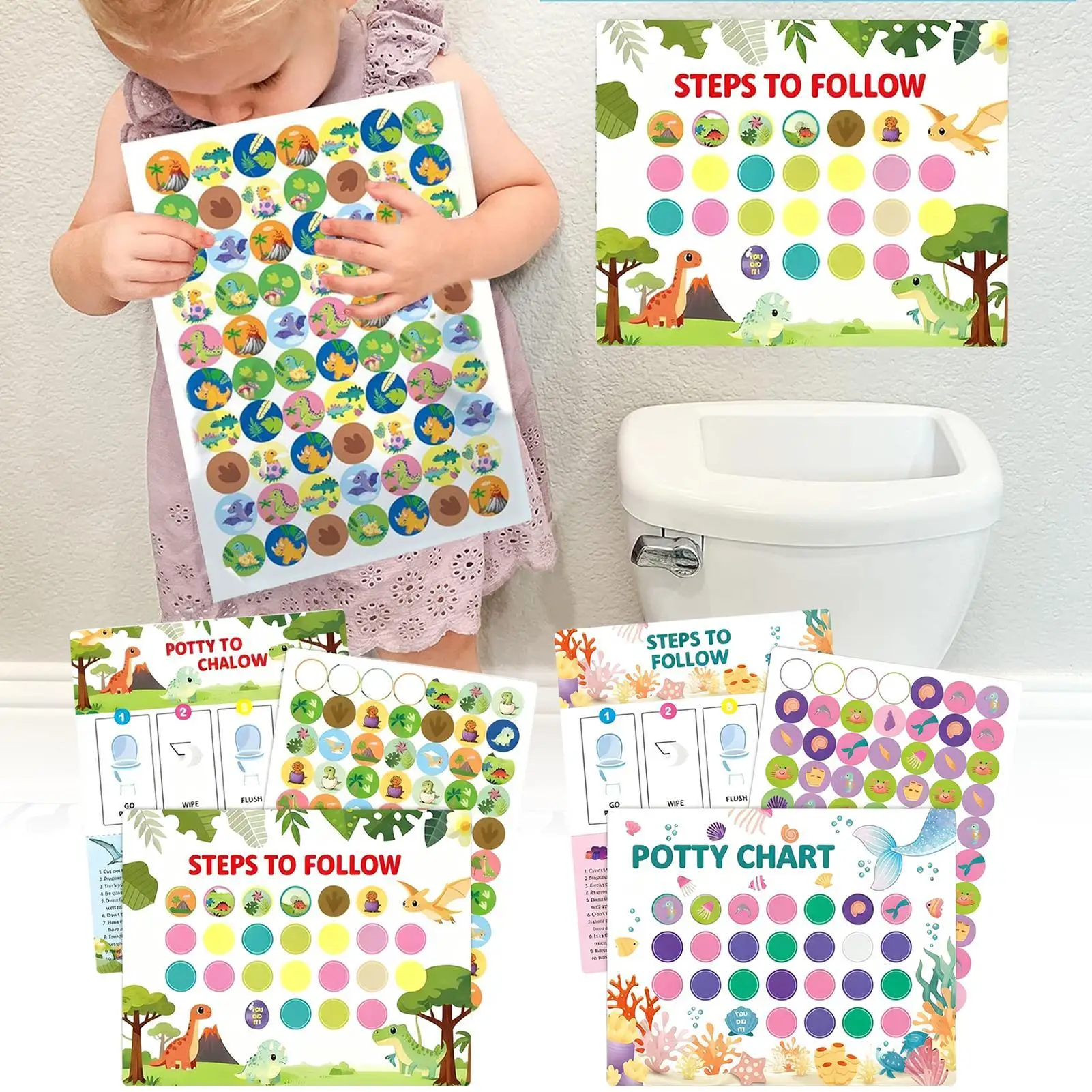مخطط ملصق للتدريب على استخدام المرحاض، مخطط ملصق لجوائز تعلم عادة المرحاض للأطفال للتدريب على استخدام المرحاض لمدة 2-4 سنوات