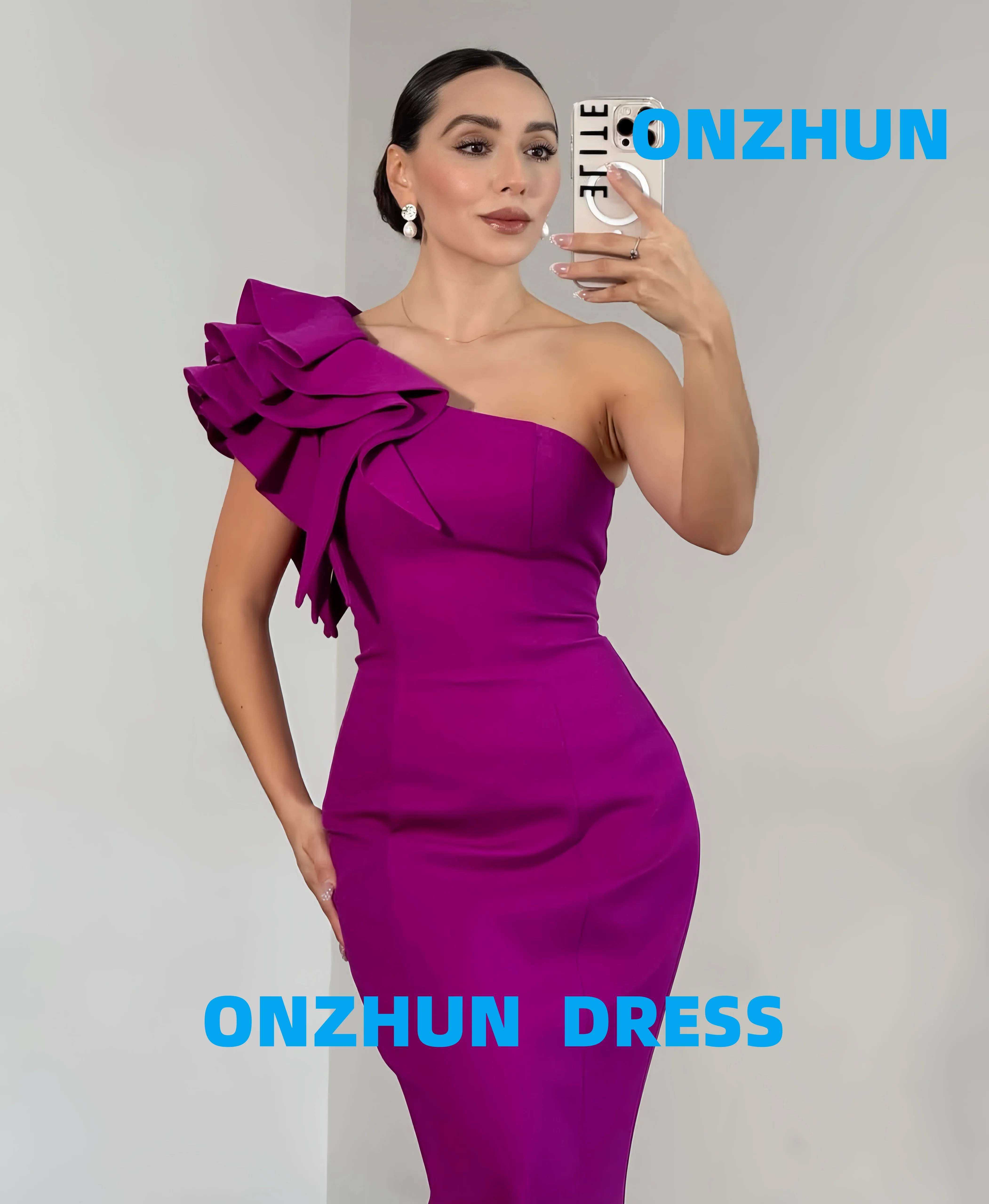 Vestidos de noche lujosos de lujo de sirena sin mangas de un solo hombro personalizados vestido de noche para mujer vestidos de noche modernos