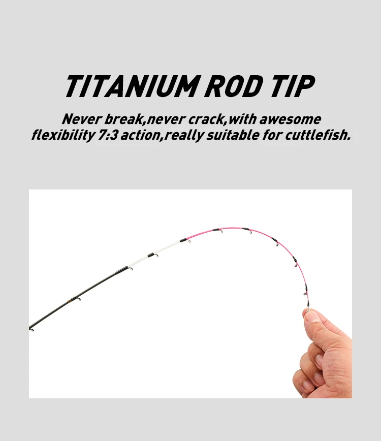 Boat Fishing Rod with Titanium Tip 1.7m 1.8m 1.9m ML Spinning Casting Fishing Rod for Cuttlefish Fishing Rod with Sprial Rings