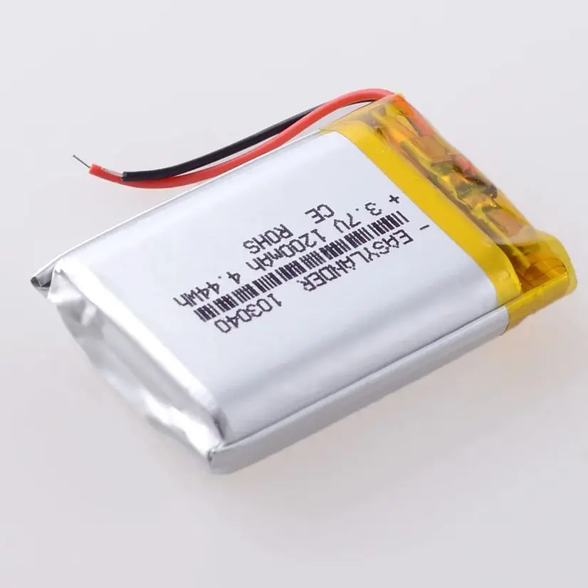 Fios de silicone 3.7V 1200mAh 103040 Bateria recarregável de polímero de íon-lítio