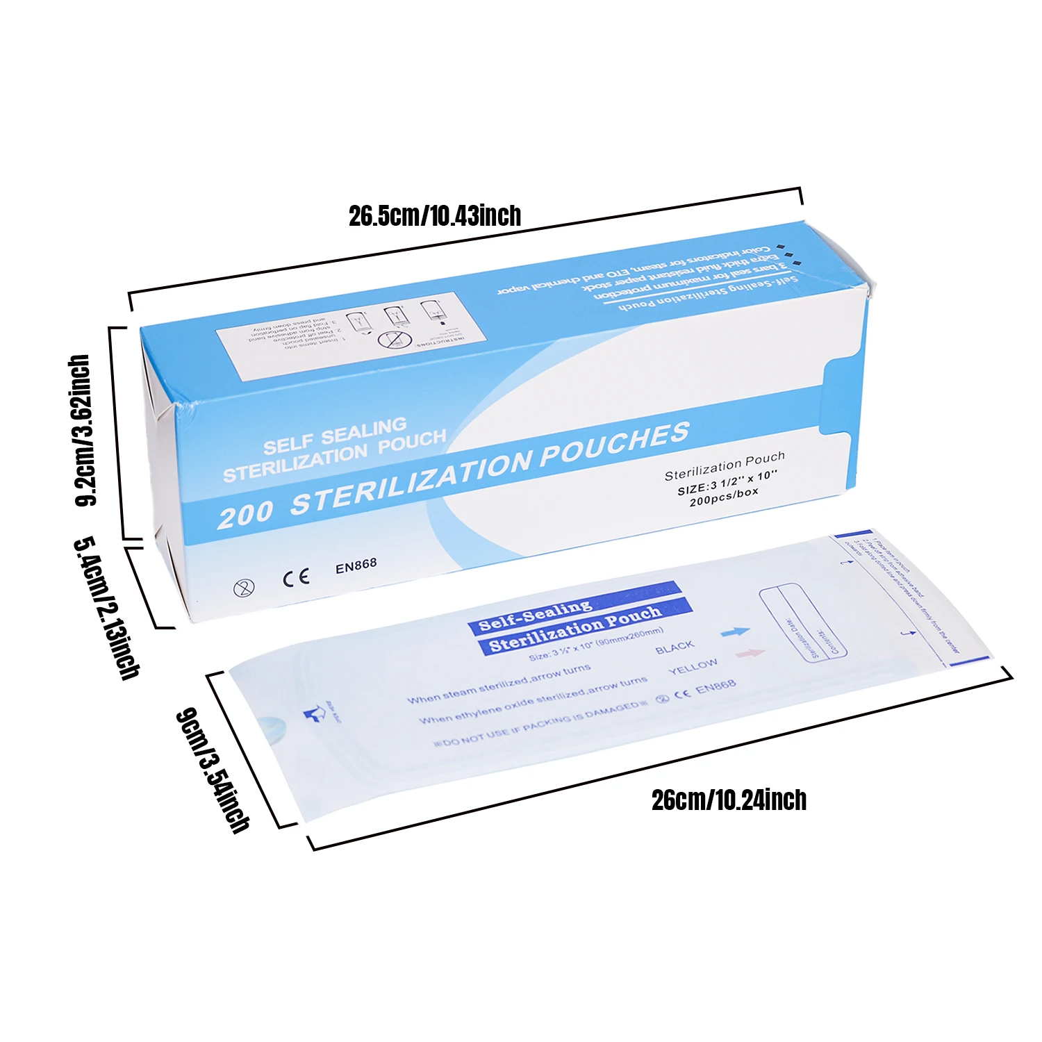 

200pcs/box Disposable Tattoo Self-sealing Sterilization Bag Clean Pouches for Dental Nail Art Tattoo Accessories Supplies