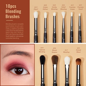 Jessup Set Kuas Rias Mata, Kuas Rias Profesional, Kuas Pencampur Mata Sintetis Kuas Eyeshadow Shader Lipatan Alis T341 12 kuas jessup penjualan terbaik - №