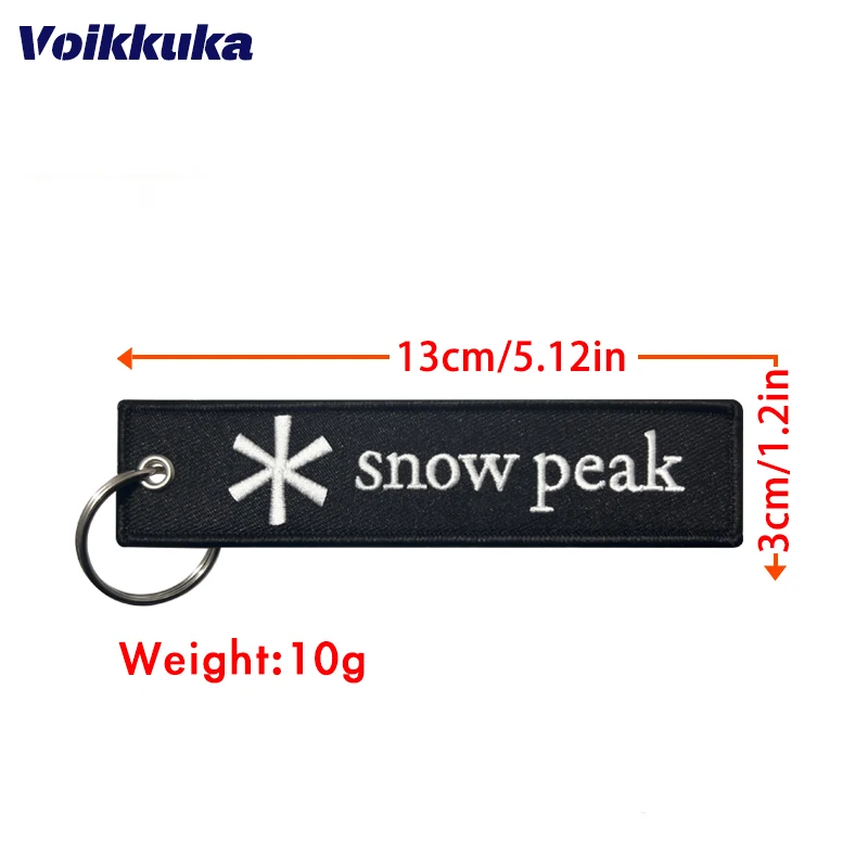 1PC 2PCS 3PCS Set Sale Both Sides Embroidery Snow Peak Black Tag Motorcycle Aviation Keychain Backpack Pendant Accessories