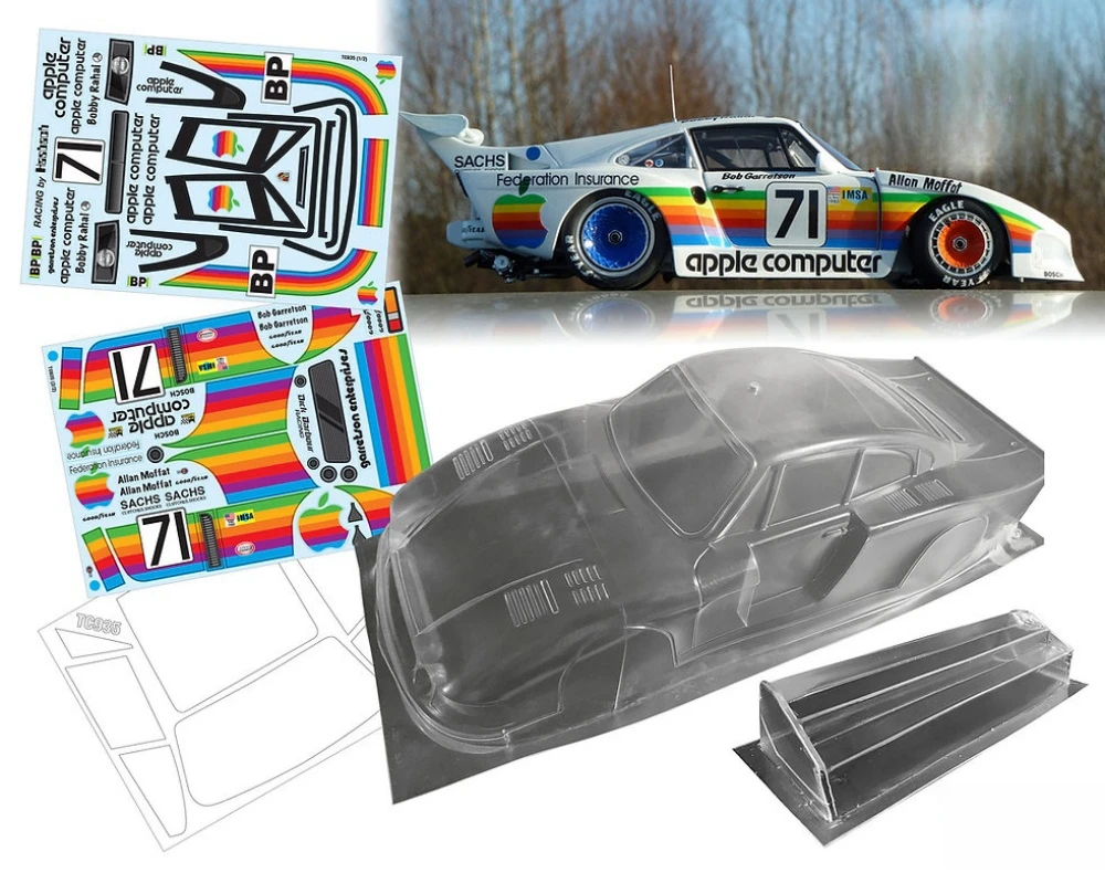 Scale 1/10 Porschee 935 Lexan Body sets for RC Drift Chassis 255-260mm Wheelbase Tamiya TT01 TT02 XV01 XV02 Kyosho fazer mk2