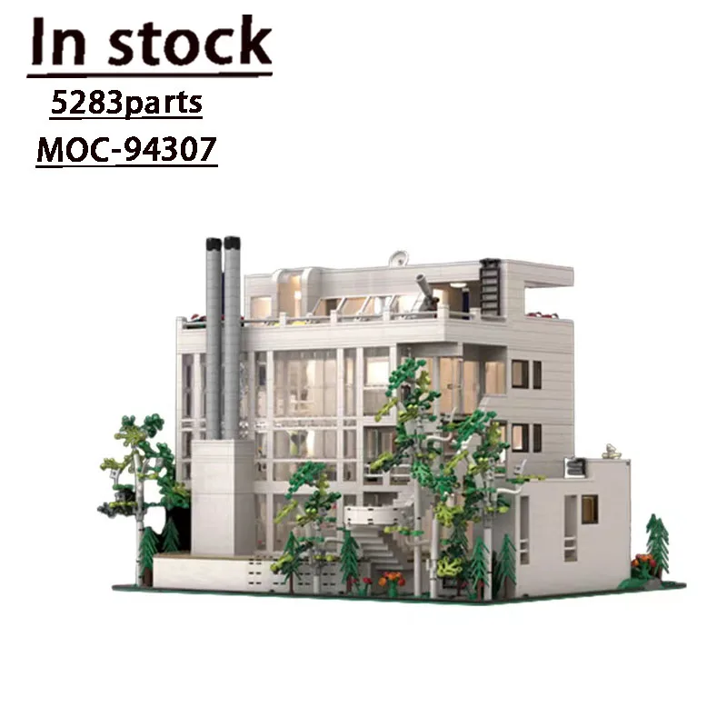 MOC-94307 Douglas House of Richard Meier ulica miasta widok cegły montażowej Model 5283 części personalizowany prezent zabawka urodzinowa dla dzieci