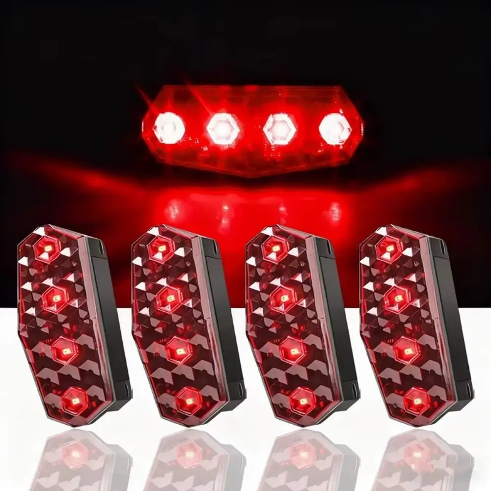 

4Pcs Shake To Bright Solar Right-angle Warning Lights Solar Powered High Brightness Solar Vehicle Strobe Light Flashing Mode