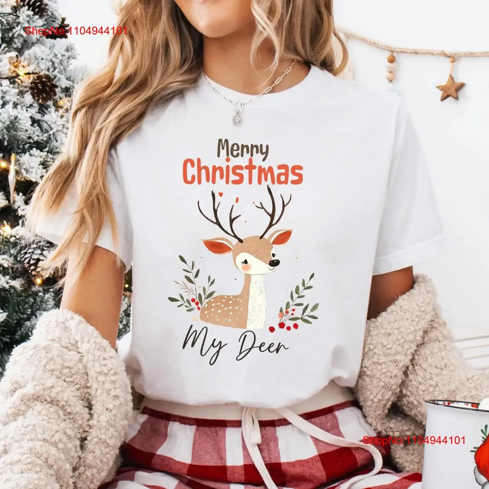 

Винтажная рождественская футболка Merry My Deer, одинаковые рубашки, семейная винтажная стираная унисекс, слегка графическая универсальная уличная одежда