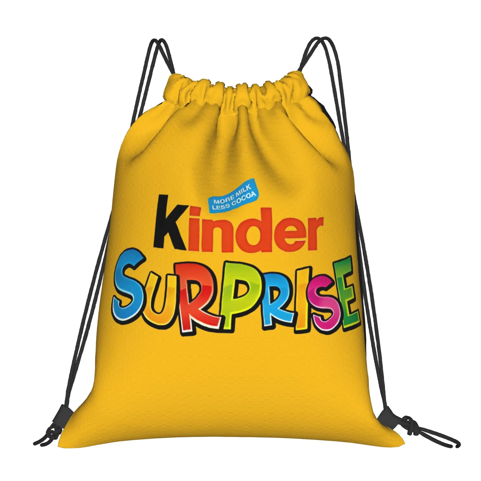 Kinder Sweets surprise yellow Kinder Drawstring Bags Gym Unisex Storage Organize Bundle Pocket Rope Bag