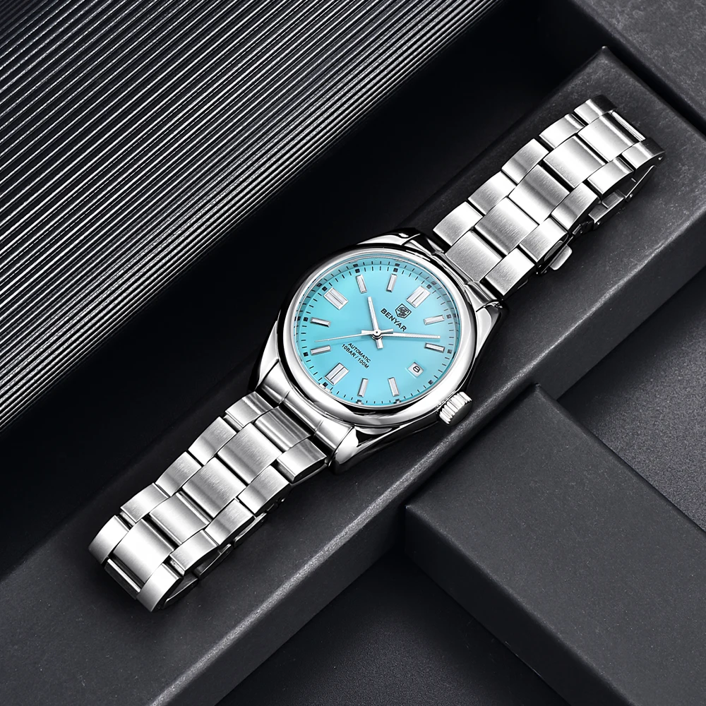 BENYAR Hot Sale New Automatic Watch 10Bar Waterproof Stainless Luxury Steel Mechanical Men Sports Wristwatches Diving