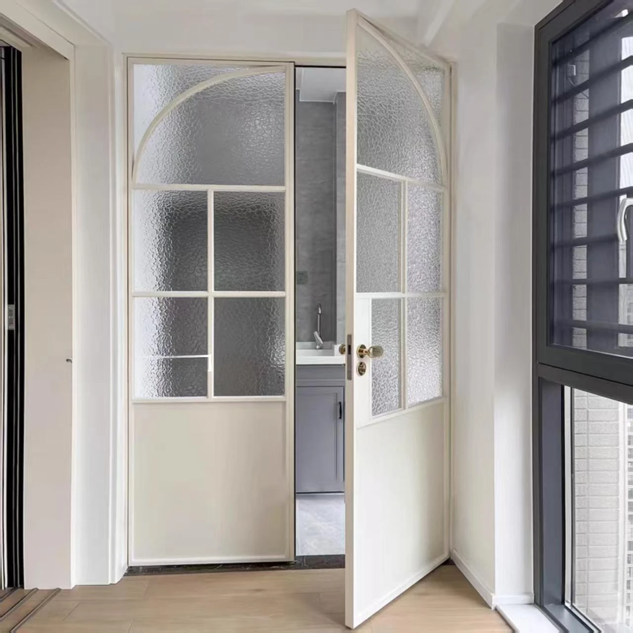 

Titanium Magnesium Alloy Opposite Door Meeting Room Study Door Interior Double Fan Double Opening Swing Door