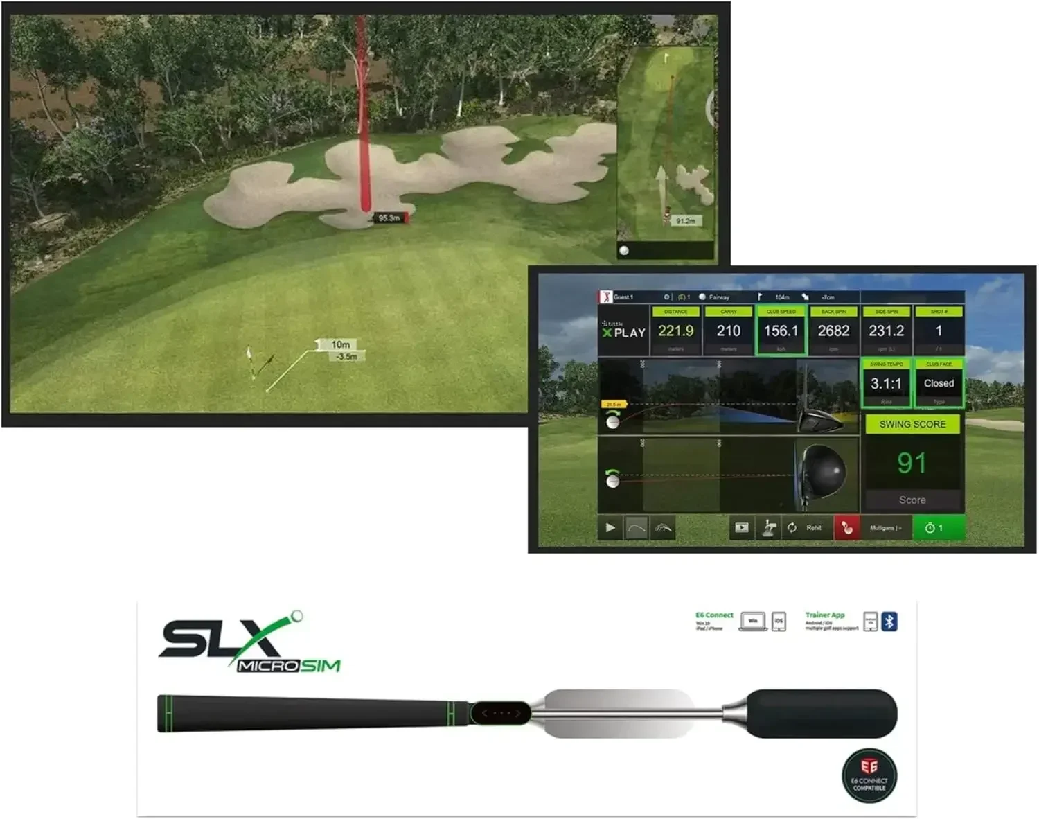 Indoor Home Golf Simulator Game App Functionality and E6 Connect Compatibility to Analyze and Improve Swing Accurac