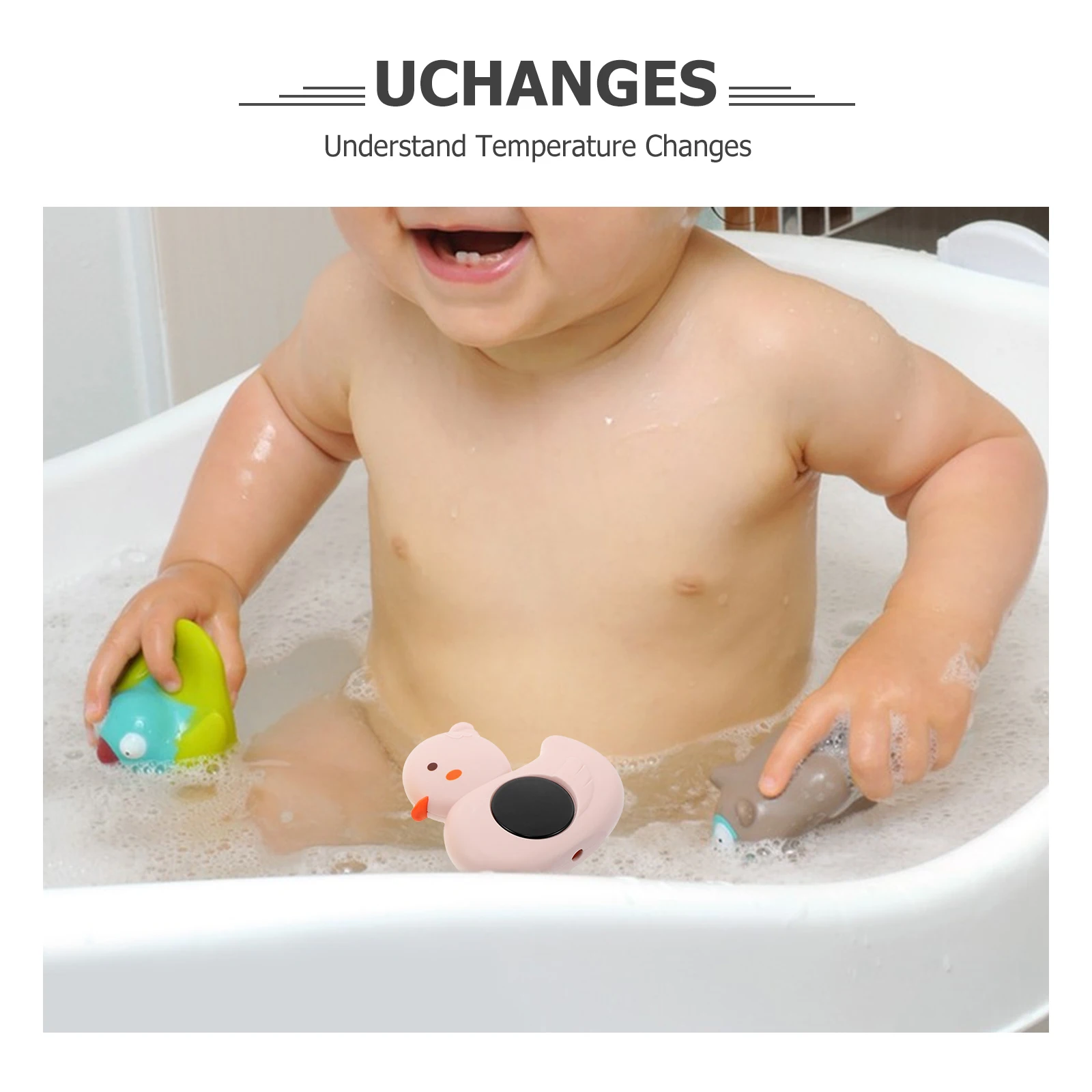 2Pcs Infant Bath Thermometer Yellow Pink Water Temperature Monitor for Babies Fast Response Thermometer for Bathtub