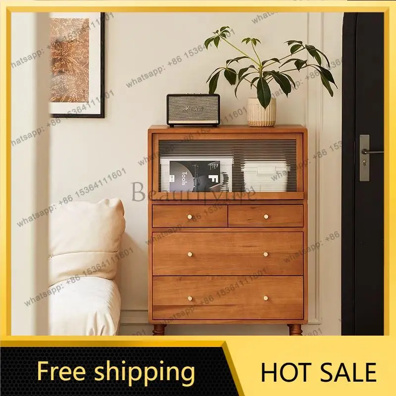 FG retro style solid wood boxwood locker bedroom chest cabinet