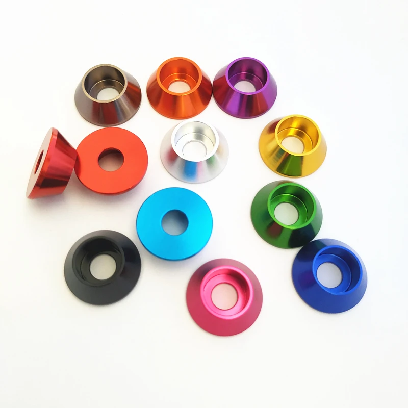 5pcs/10pcs aluminum cap head cone washer M2 M2.5 M3 M4 M5 M6 M8 Corlorful Aluminum Alloy hex cap Head Gasket washer