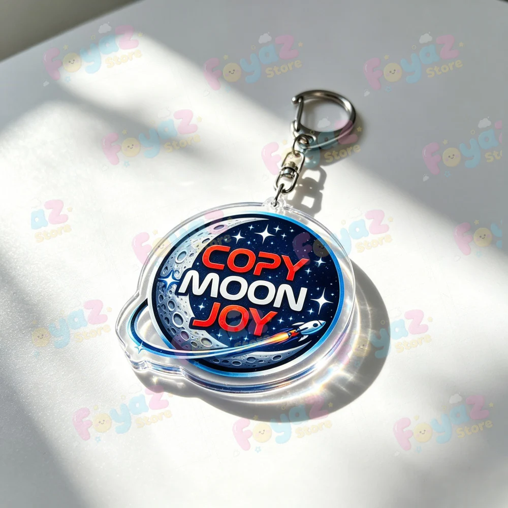 Artemis II Rise Moon Character with Earth Hat Copy Moon Joy Keychains Jewelry Manga Game Fans Gifts