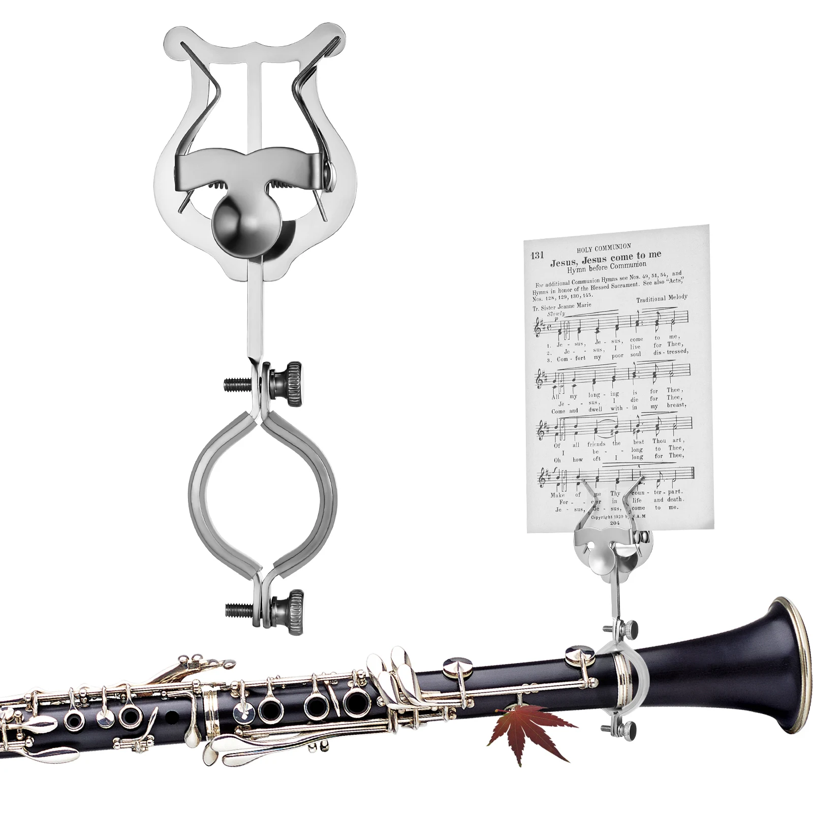 

1pcs Black 155mm Sheet Music Clip for Clarinet Oboe Durable Portable Metal Oboe Lyre Musical Instruments Accessories