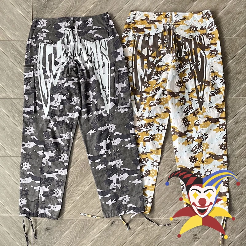 Camouflage Glo Gang The Glory Full Zip Denim Pants Jeans Men Women 1:1 High Quality Casual Joggers Trousers