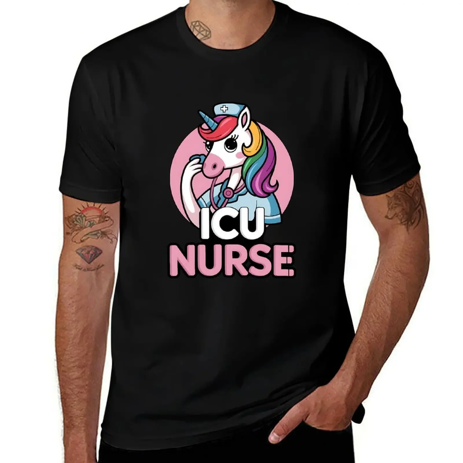 

ICU Nurse Funny Dabbing Unicorn T-Shirt new gifts and t-shirts vintage anime shirt custom shirt T-shirts for men cotton