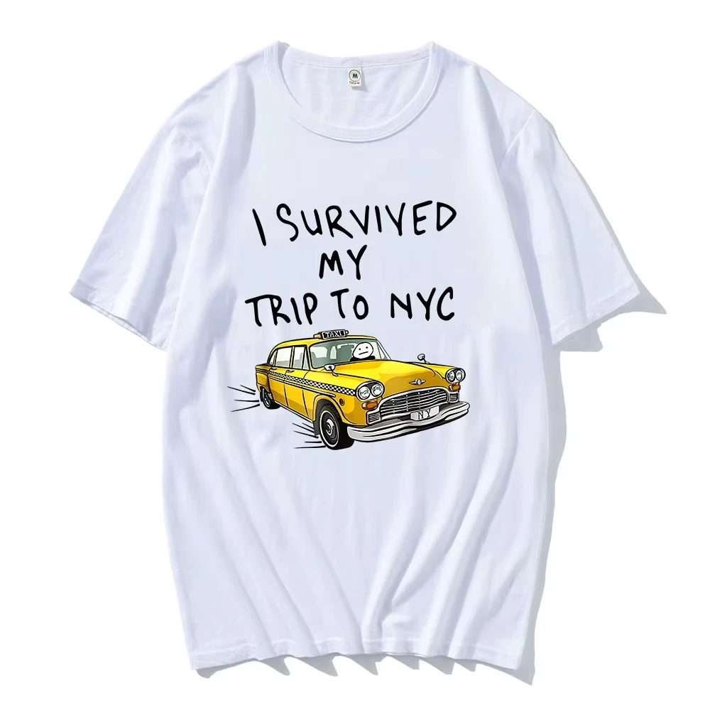 Camiseta I Survived My Trip To NYC, camisetas de Tom Holland, Camisas Streetwear, camisetas gráficas divertidas con dibujos de coches, camisetas suaves de verano
