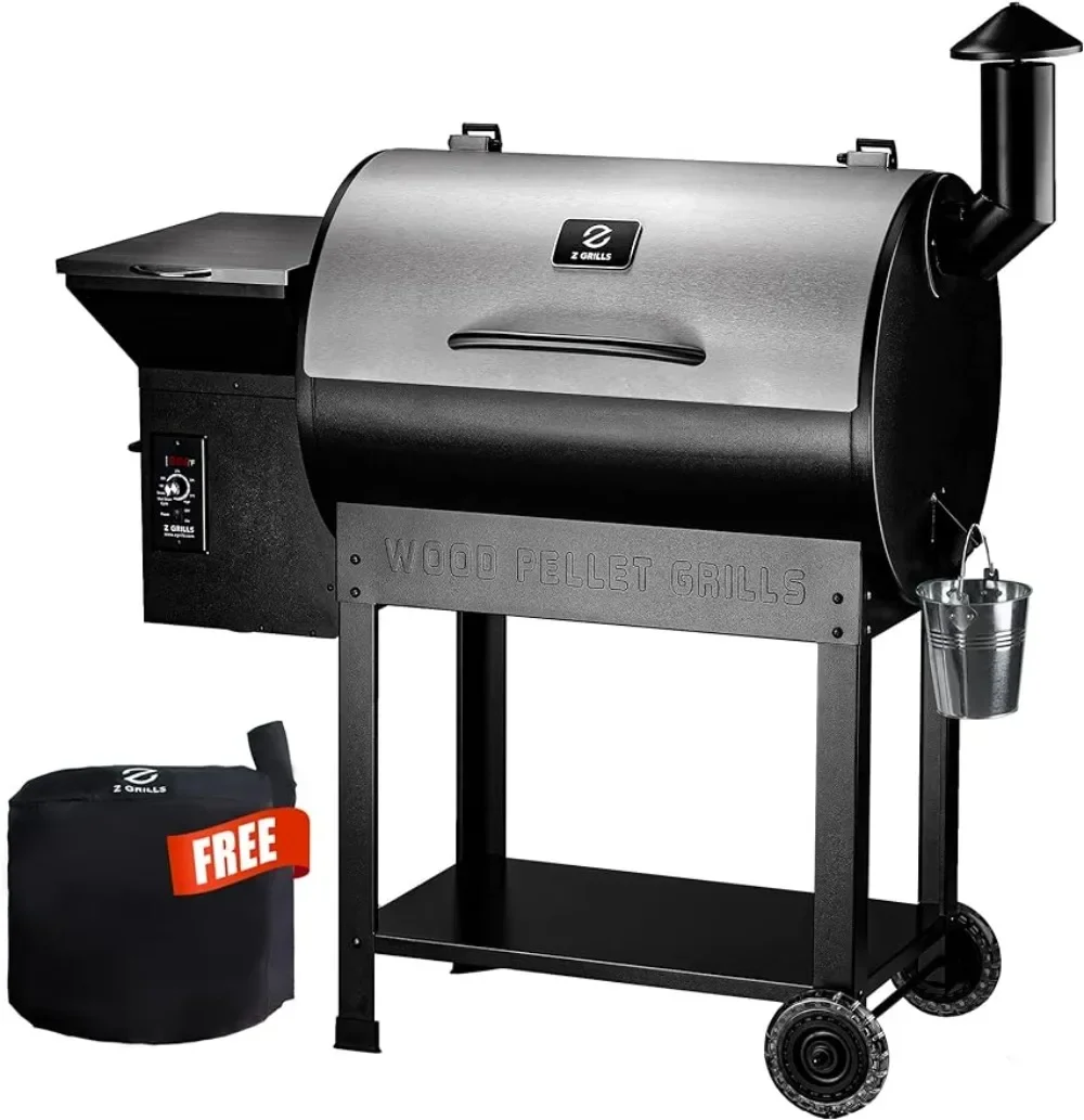 Wood Pellet Smoker Grill, 8 in 1 BBQ Grill with Auto Temperature Control, 697 sq in Cooking Area for Backyard, Patio