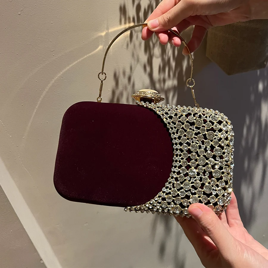

Glitter Clutch Purse Crystal Evening Bags Handbag Small Phone Wallet Shoulder Bag with Detachable Chain for Party Prom Wedding