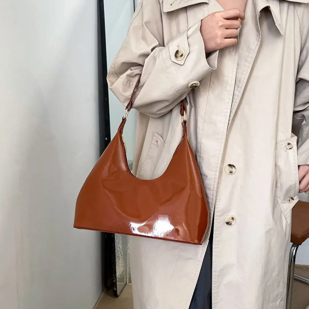 

Модные глянцевые сумки на плечо в стиле ретро, новый дизайн, роскошная сумка подмышками во французском стиле, темпераментная женская сумка из искусственной кожи