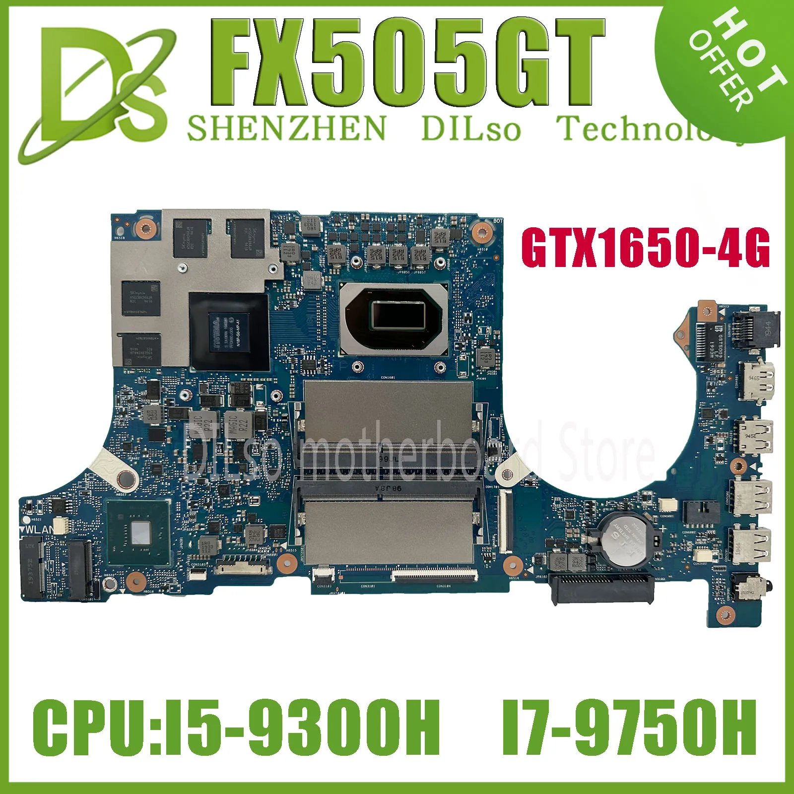 KEFU FX505GT Mainboard  For ASUS FX505G FX505GT FX95GT FX95GT Laptop Motherboard With GTX1650-4G I7-9750H I5-9300H 100% Test OK