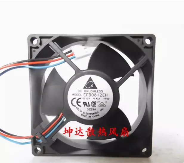3-проводной Вентилятор охлаждения сервера Delta Electronics EFB0812EH F00 DC 12 В а 80x80x25 мм