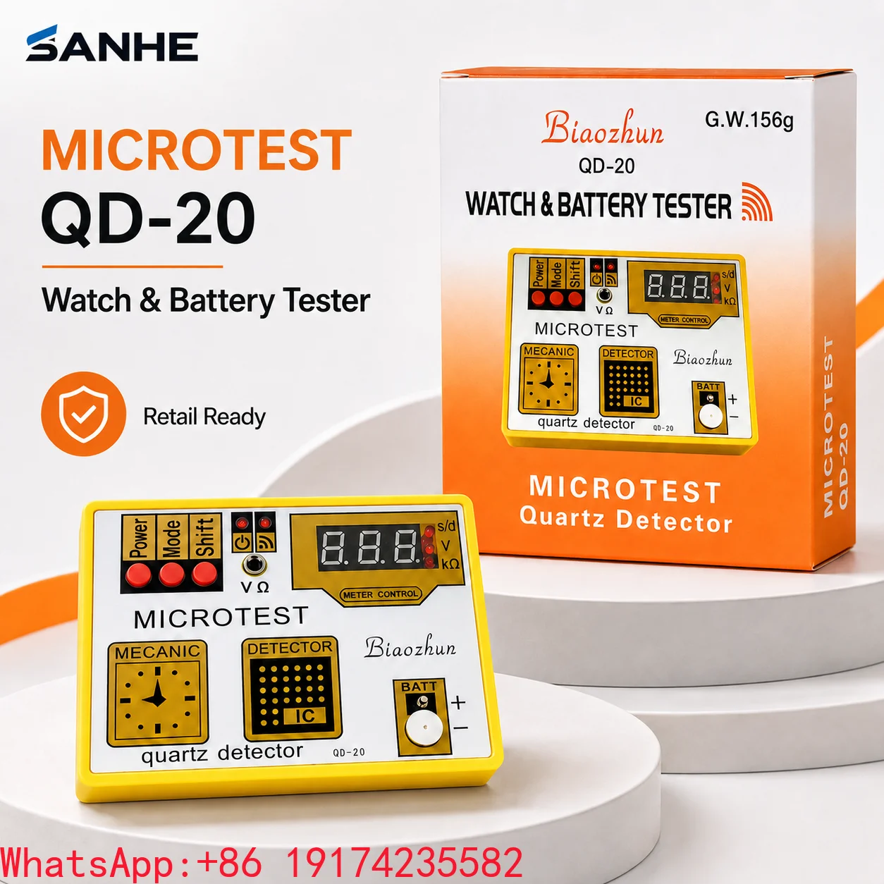 QD-10 Advanced Battery Tester Button Battery Tester Movement Checker Demagnetizer 3-in-1