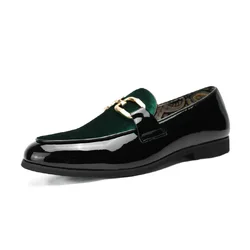 Size 37-48 Wedding Shoes for Men 2026 Designer Dress Loafers Pointed Toe Formal Shoes Mans Casual Business Black Red Blue Green
